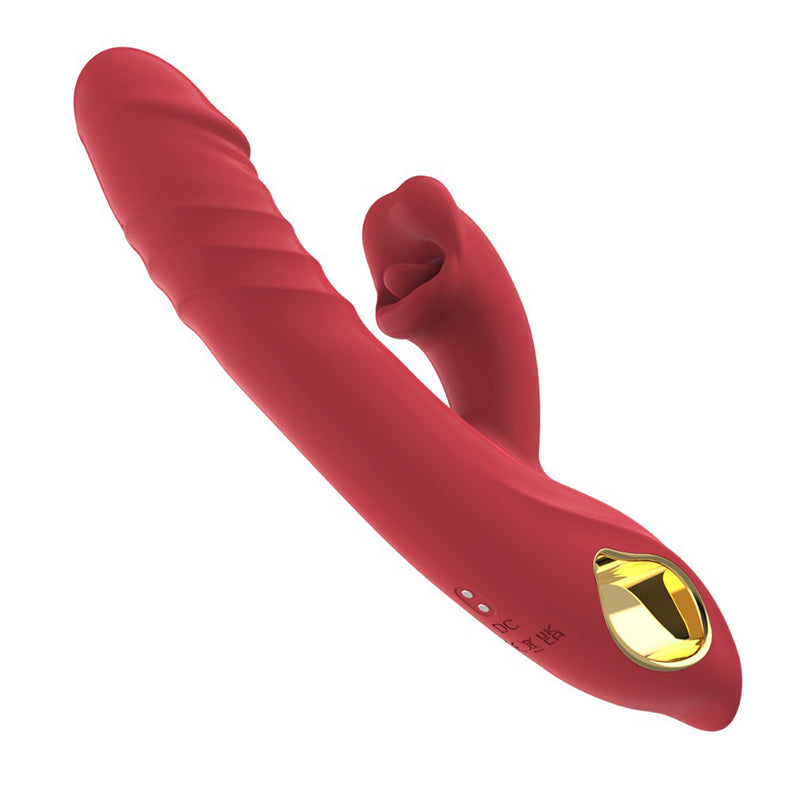 Thrusting Dildo Vibrator with Tongue Licking Function - Youngwill