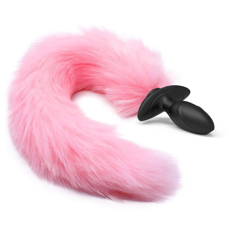 Tail Anal Plug Vibrator SM Sex Toy pink front view