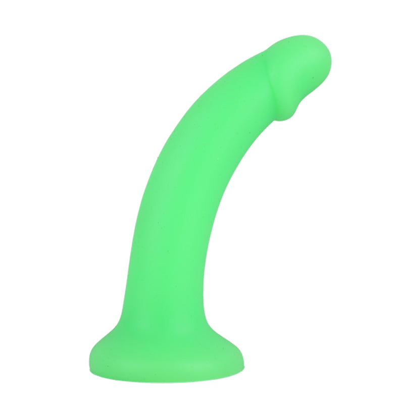 Rainbow Silicone Dildo-green side view