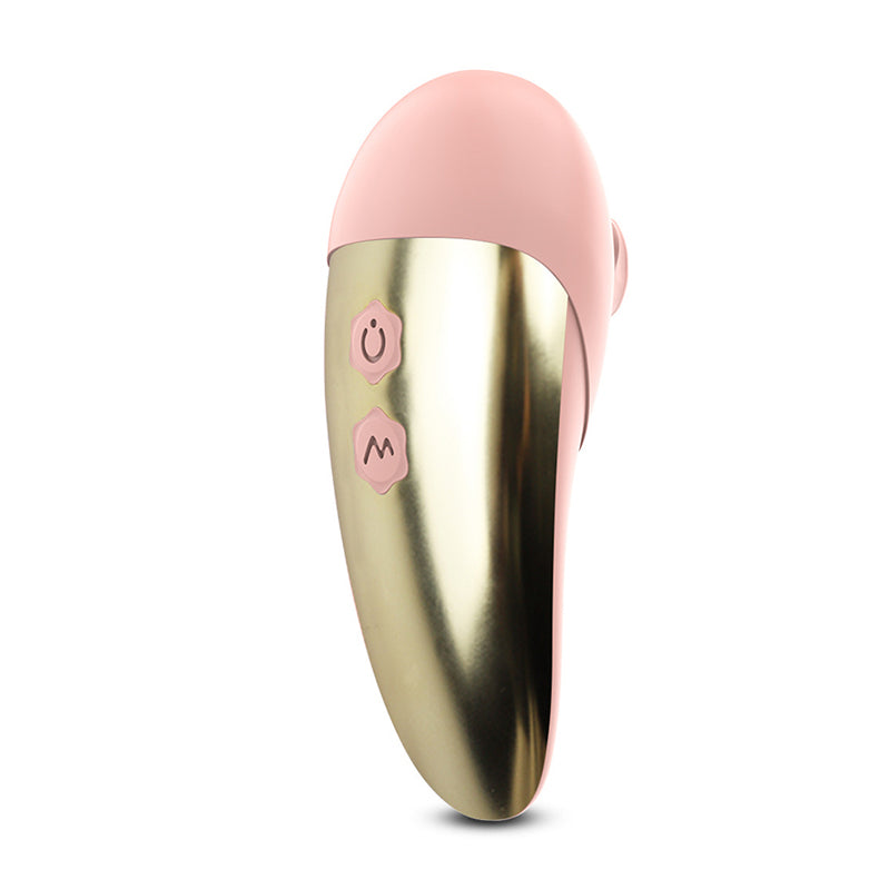 2-in-1 Sucking and Slapping Vibrator  Pink back view