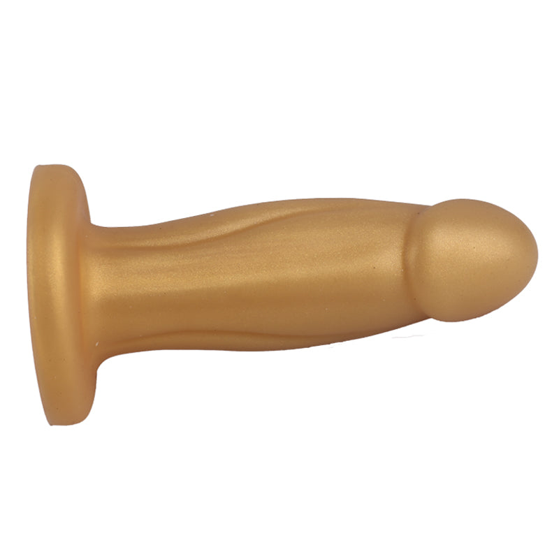 Liquid Silicone Anal Plug Dragon Dildo-gold lying down