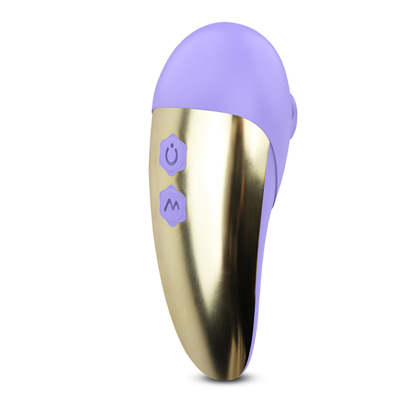 2-in-1 Sucking and Slapping Vibrator Purple back view