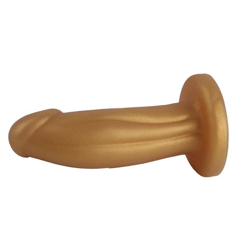 Liquid Silicone Anal Plug Dragon Dildo-gold lying down 2