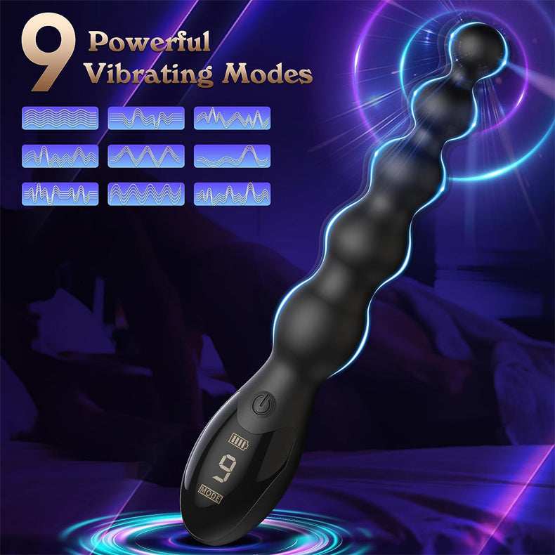 Youngwill Ring Beads Vibrating Anal Plug with LCD Display