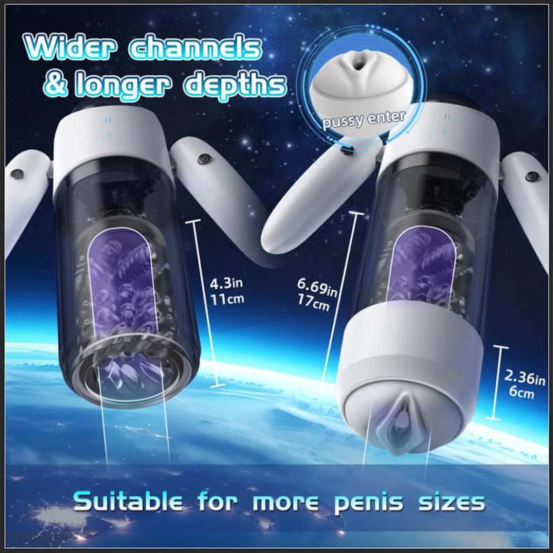 Youngwill-Adjustable Handle Telescopic Rotating Masturbation Cup