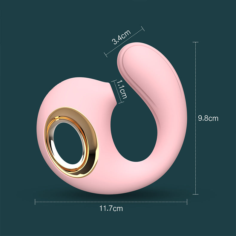 Dolphin C Shape Sucking Vibrator  size