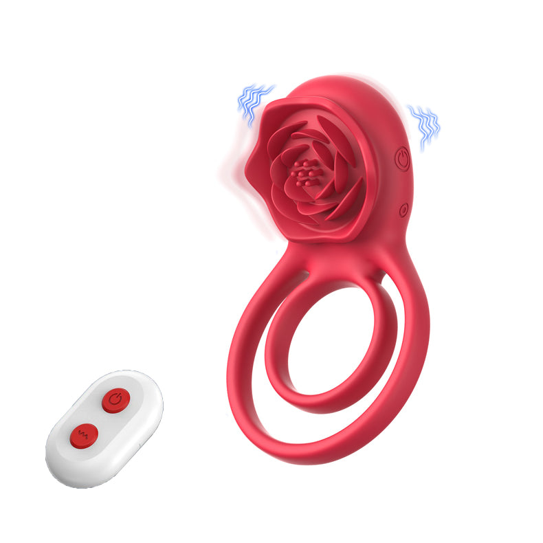 Youngwill Rose Penis Ring Wireless Remote Control Cock Ring for Couples