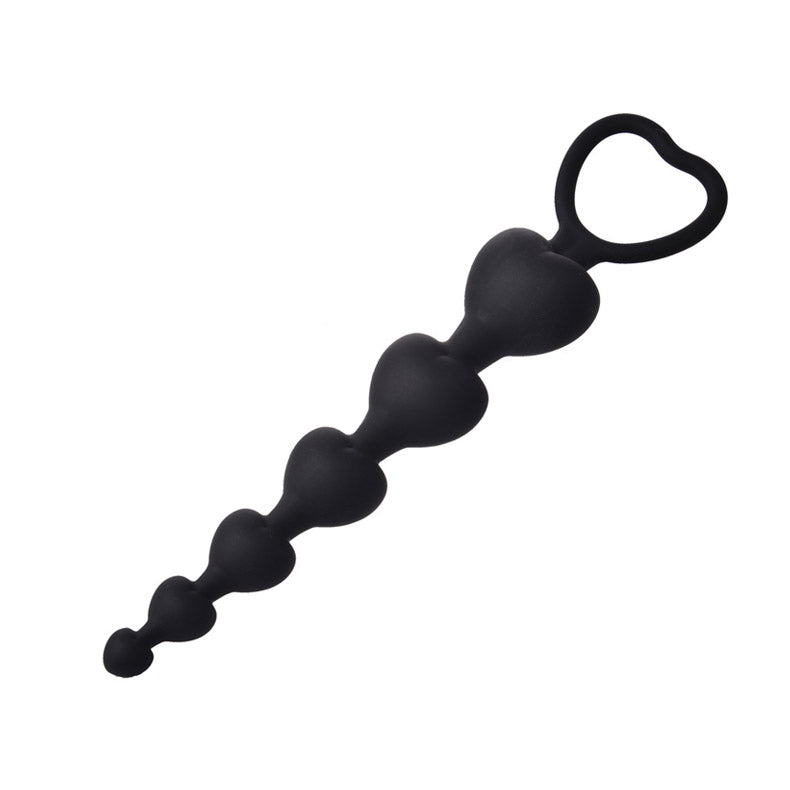 Youngwill-Silicone Anal Beads Anal Chain Link with 6 Heart Ball