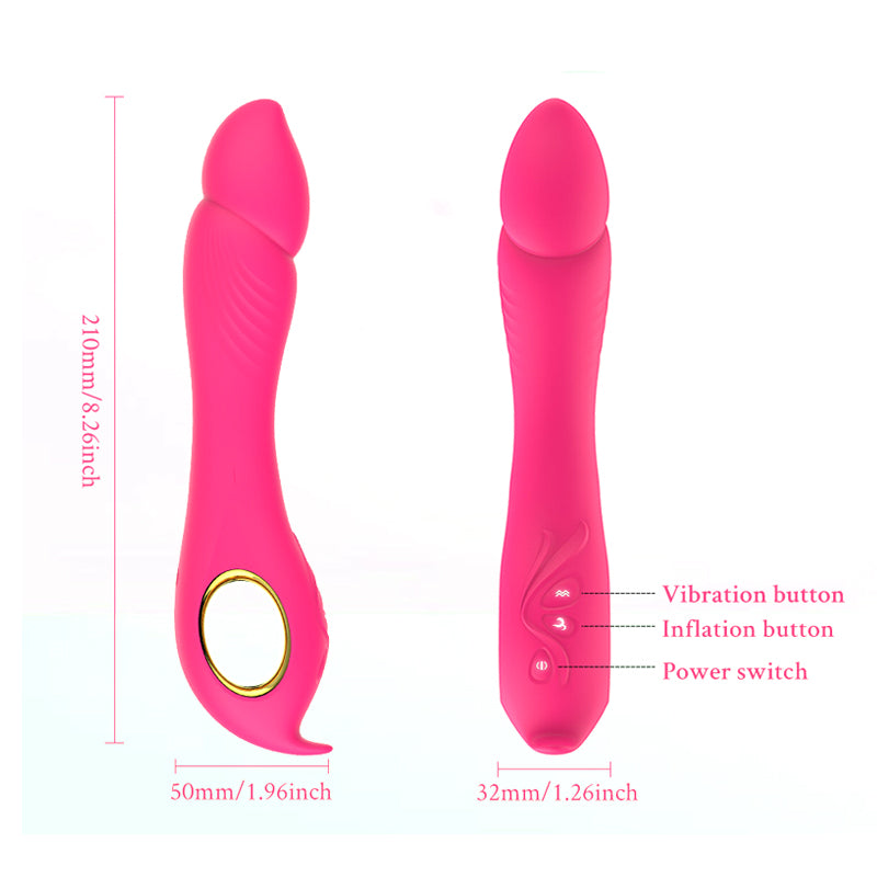 Head Inflatable G-spot Vibrator size