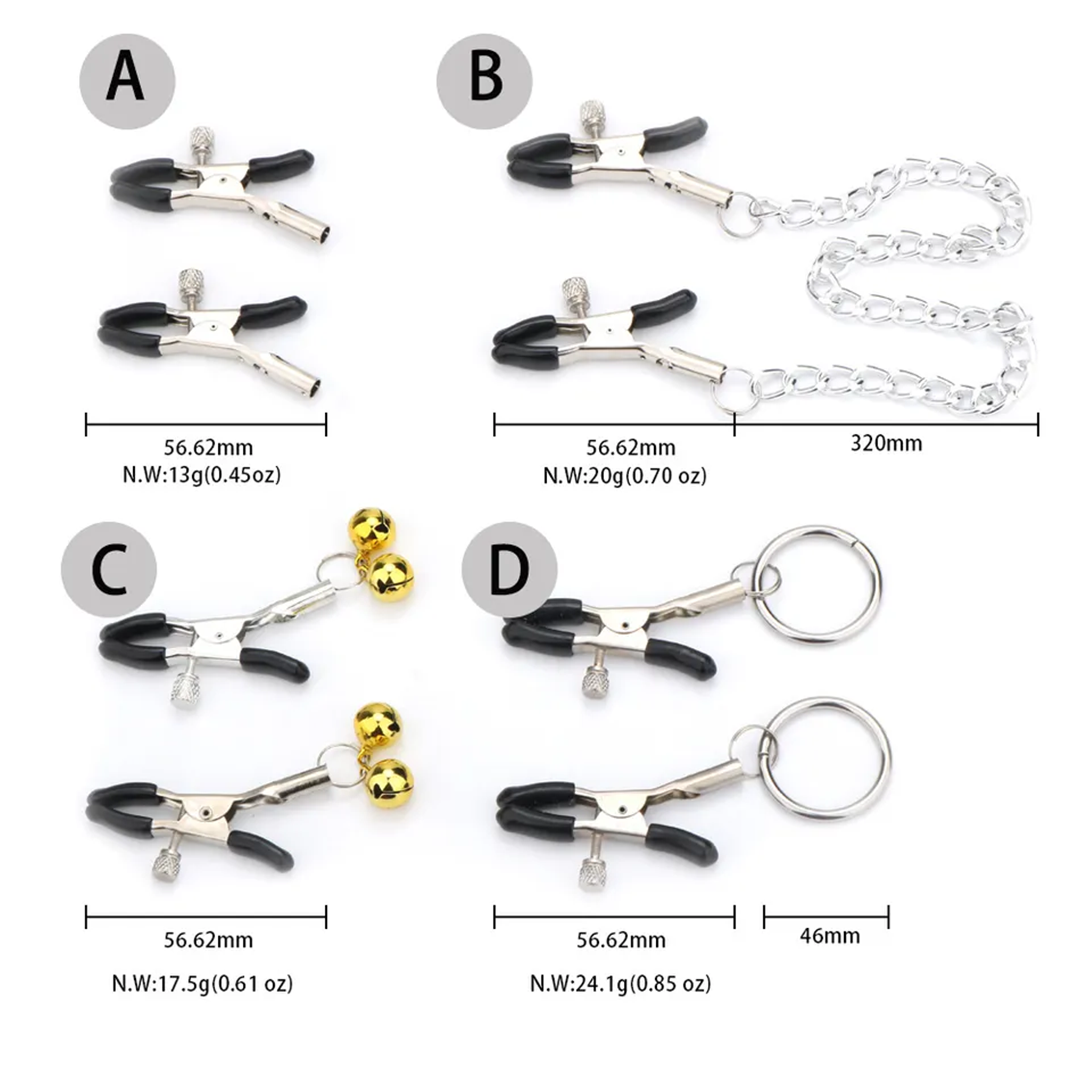 Breast Clamp & Nipple Stimulator-A+B+C+D Size