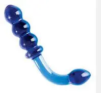 Glass Crystal Bead Anal Plug-blue