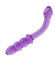 Glass Crystal Bead Anal Plug-purple