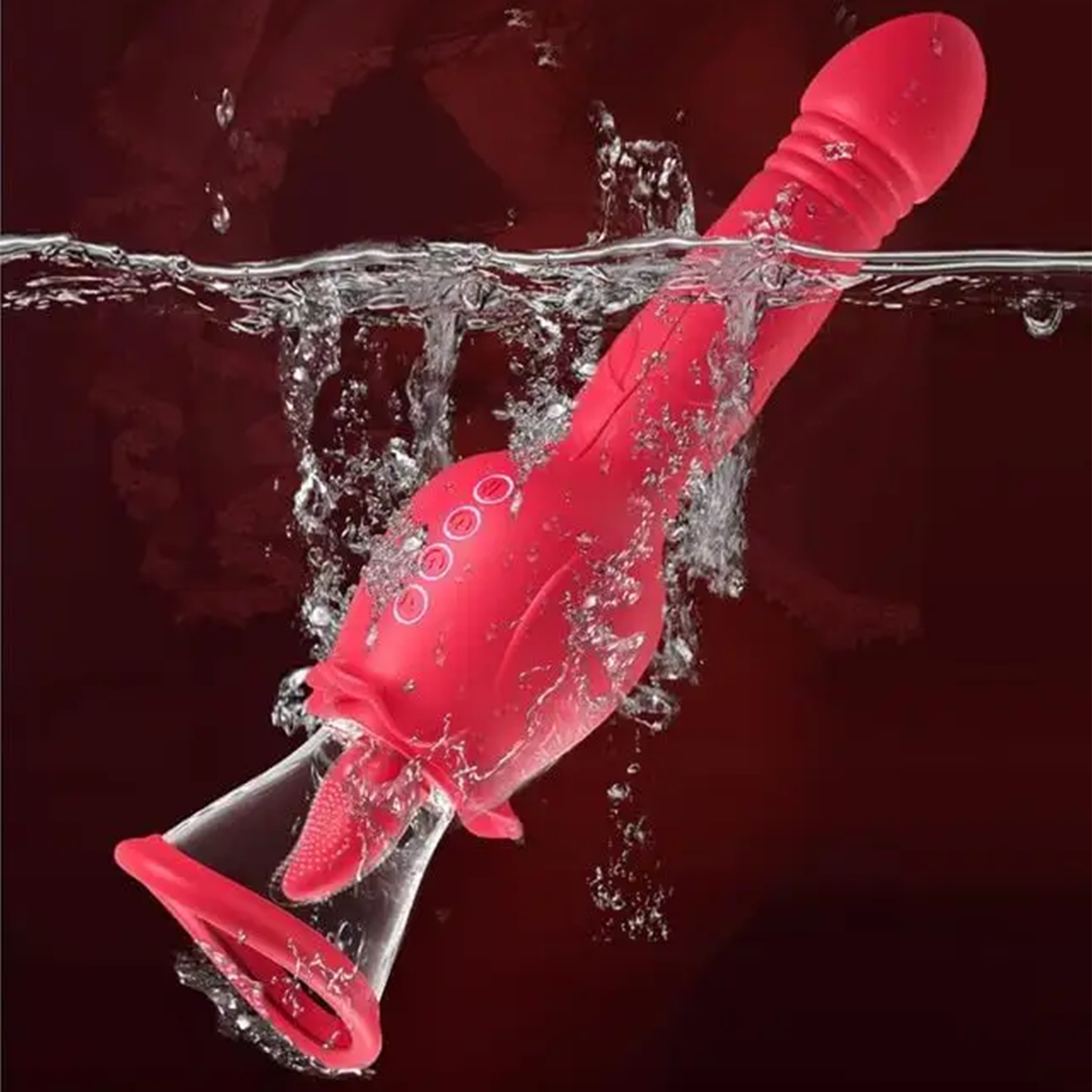 Youngwill 3 in 1 Rose Dildo Vibrator with Suction Cups