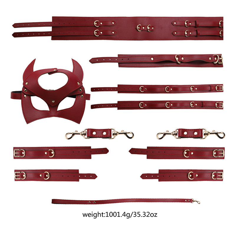 Youngwill Sex Bondage BDSM 7 Pcs Set Leather Restraint Sex Set