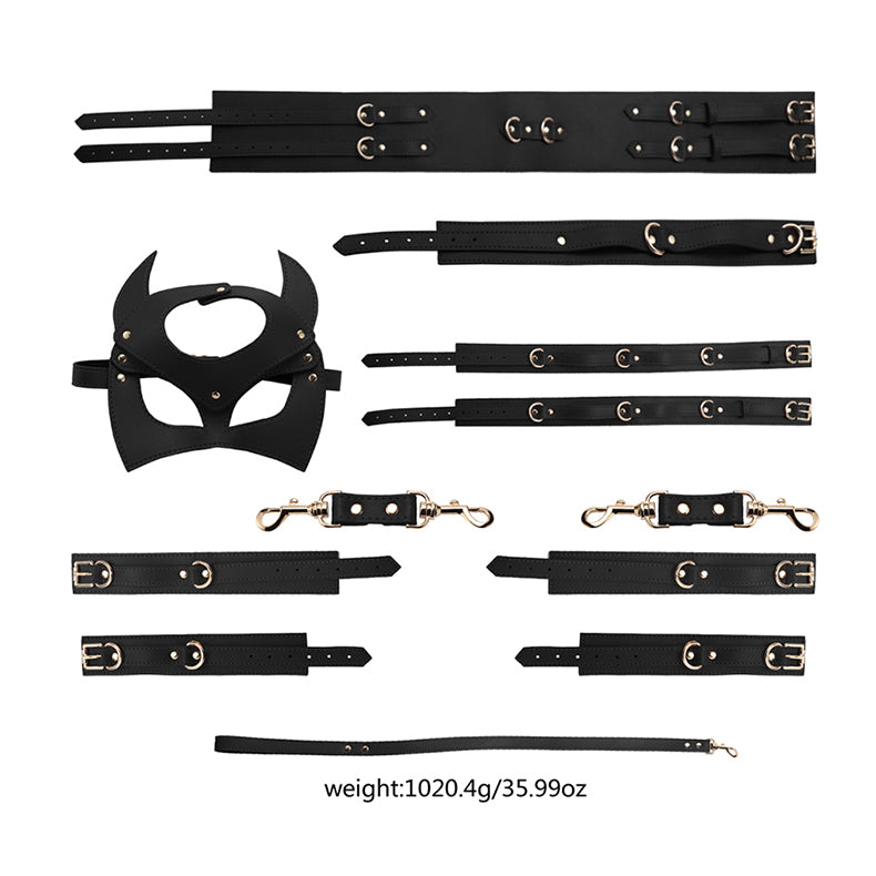 Youngwill Sex Bondage BDSM 7 Pcs Set Leather Restraint Sex Set