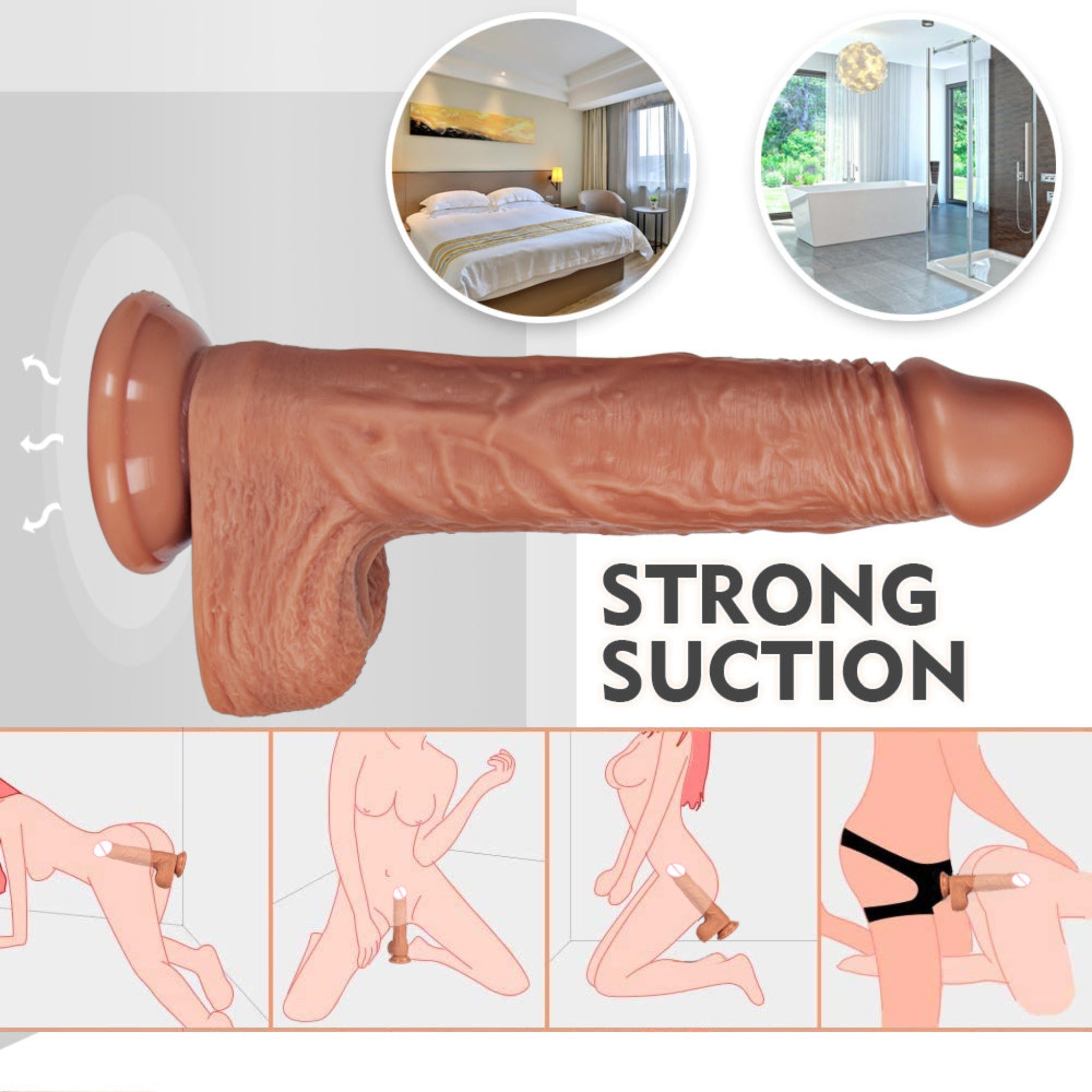 New Automatic Telescopic Heatable Realistic Dildo  Advertising map 3