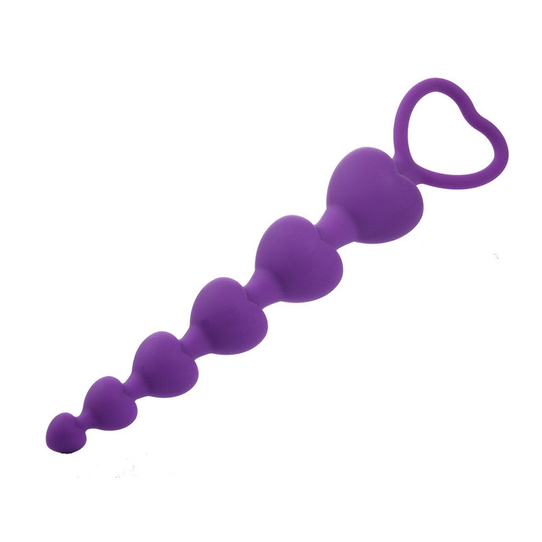 Youngwill-Silicone Anal Beads Anal Chain Link with 6 Heart Ball