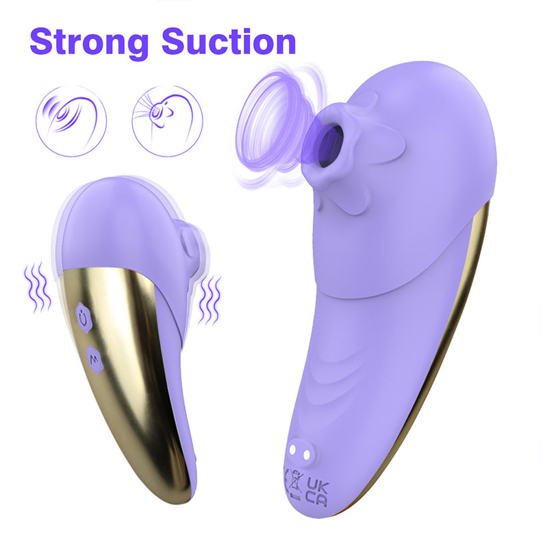 2-in-1 Sucking and Slapping Vibrator  sucking function display