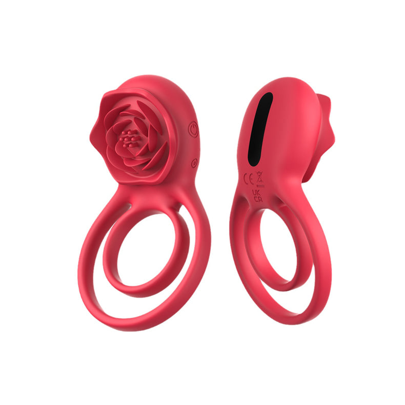 Youngwill Rose Penis Ring Wireless Remote Control Cock Ring for Couples