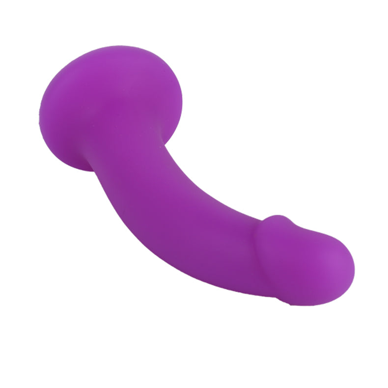 Rainbow Silicone Dildo-purple lying down