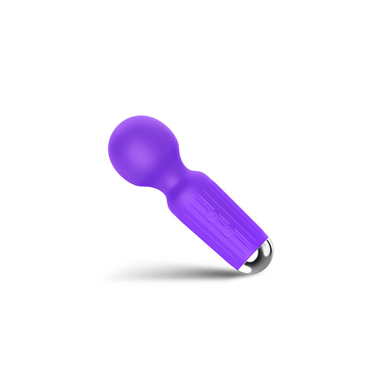 Mini Massage Wand Vibrator side view  purple