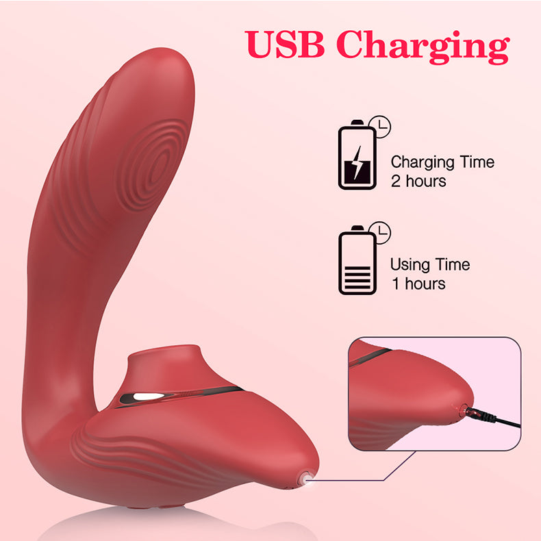 Youngwill-C-shape Wearable Sucking Flapping Vibrator