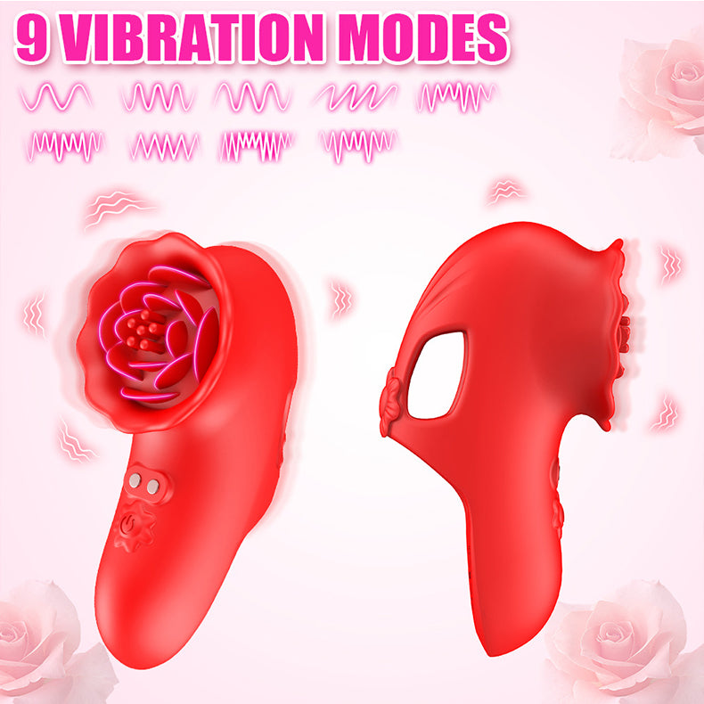 Youngwill-Fingertip Rose Finger Cot for Women Flirting Masturbation Massager