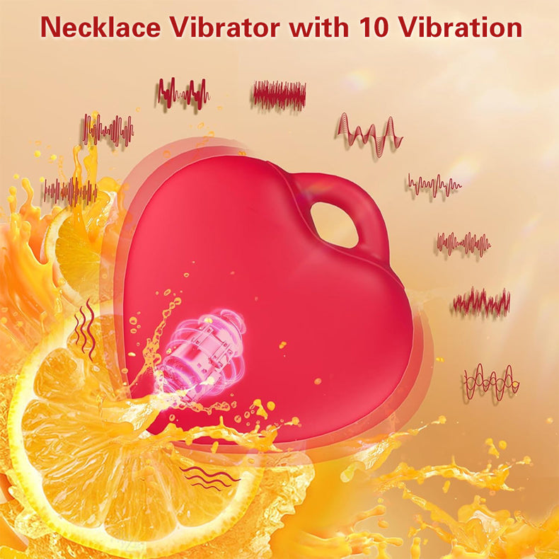 Youngwill Clitoral Vibrator Heart Shaped Necklace Vibrator with Ten Frequency Vibrations