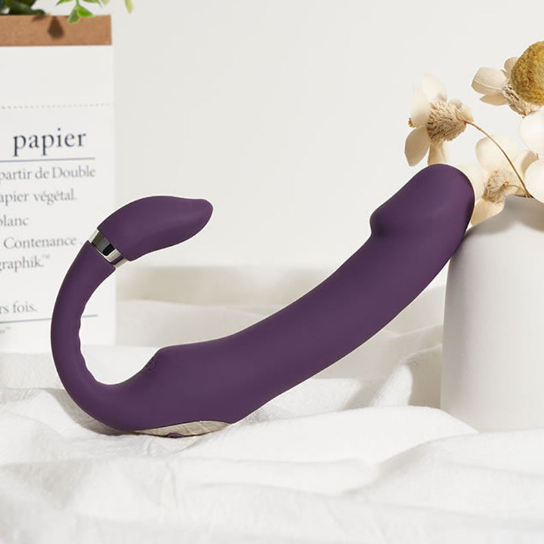 Double-ended G-spot Finger Slap Vibrator Warmable Vibrator-side view