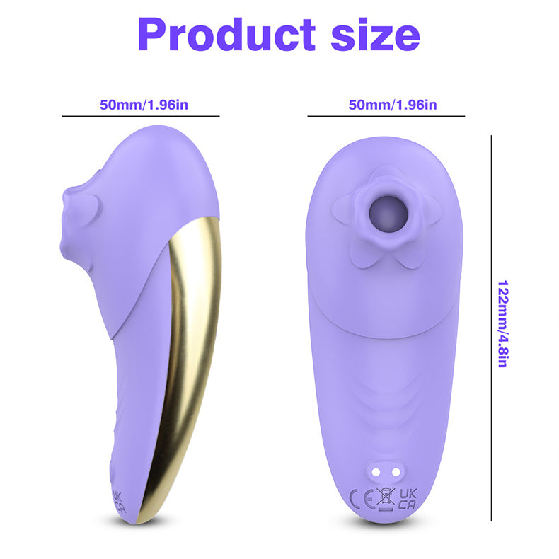 2-in-1 Sucking and Slapping Vibrator Product size drawing