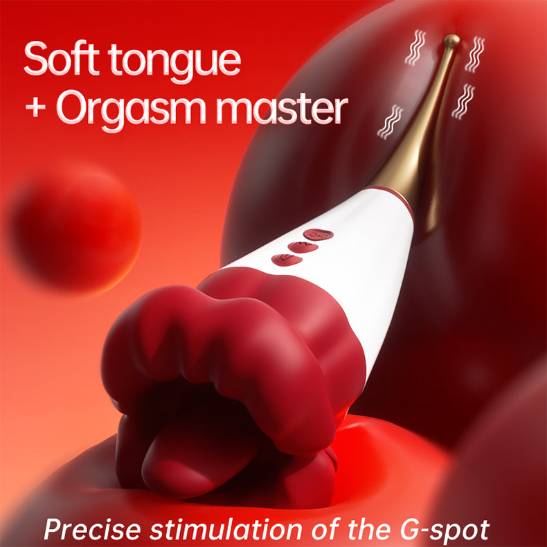Youngwill-2 in1 Double-Ended Tongue Licking & Clitoral Vibrator