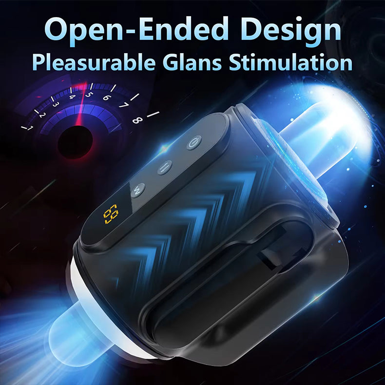 Foldable Handles Automatic Male Masturbator open-ended design