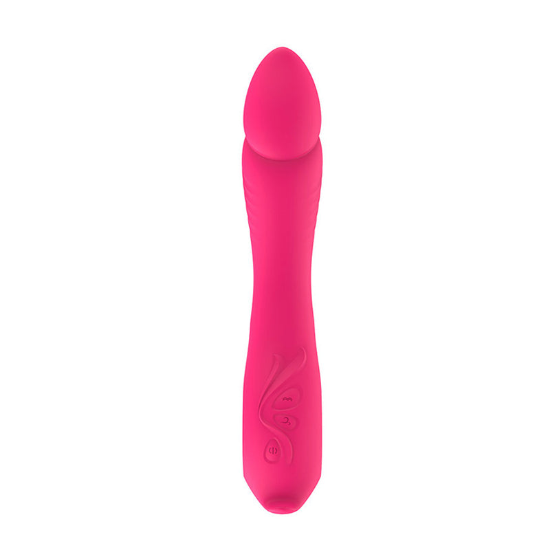 Head Inflatable G-spot Vibrator-rose red front view