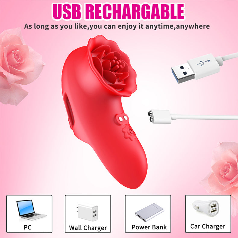 Youngwill-Fingertip Rose Finger Cot for Women Flirting Masturbation Massager