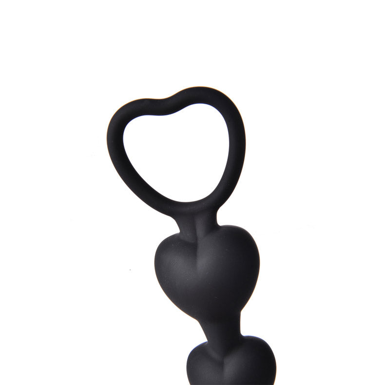 Youngwill-Silicone Anal Beads Anal Chain Link with 6 Heart Ball