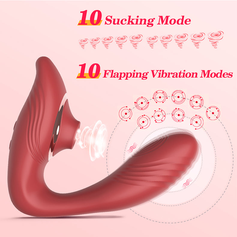 Youngwill-C-shape Wearable Sucking Flapping Vibrator