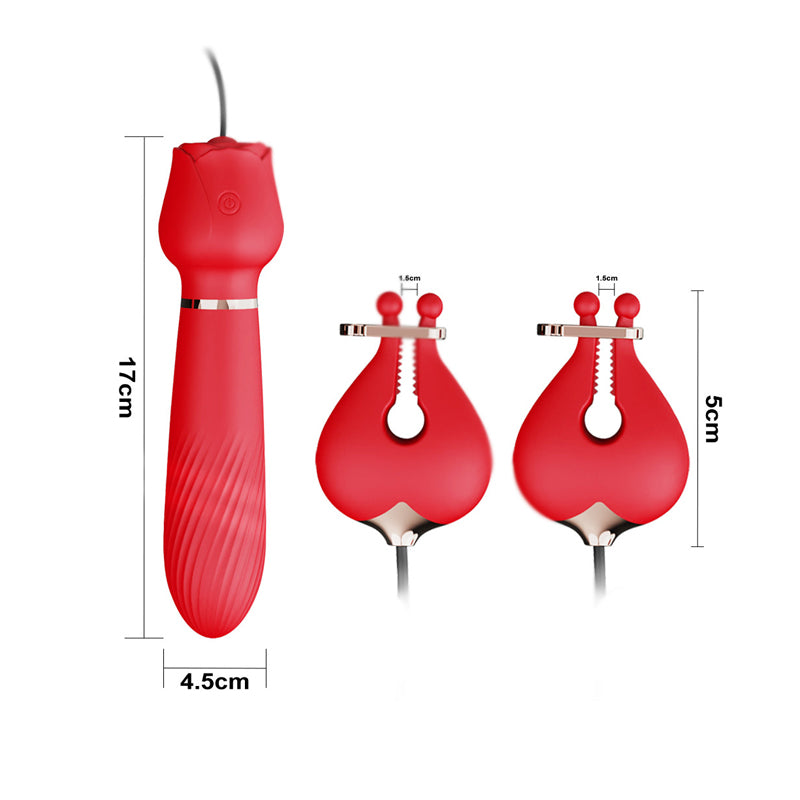 Youngwill Nipple Clamps with Wired Clitoral Vibrators