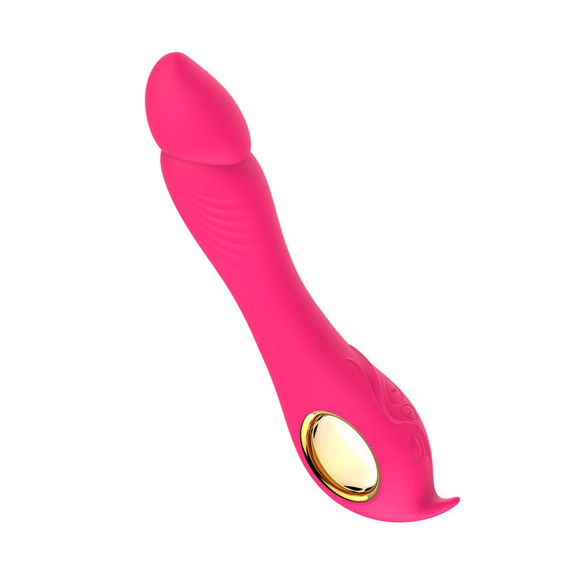 Head Inflatable G-spot Vibrator-rose red side view