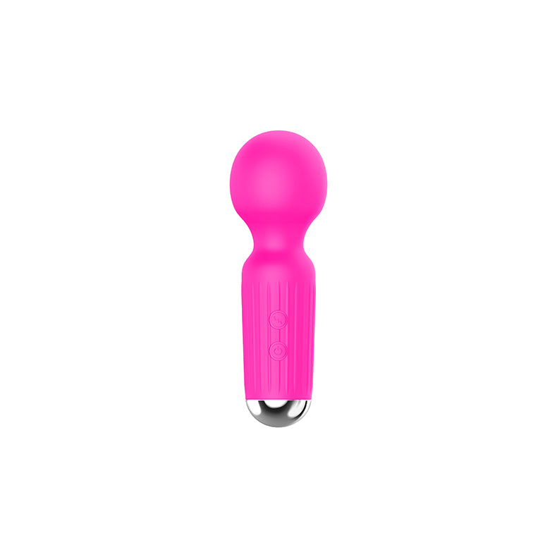 Mini Massage Wand Vibrator front view pink 