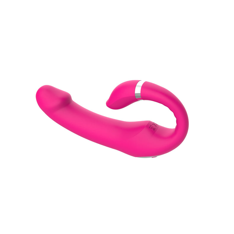 Double-ended G-spot Finger Slap Vibrator Warmable Vibrator-rose red lying down