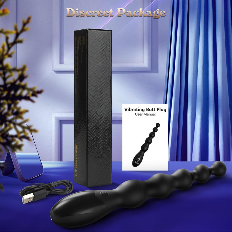 Youngwill Ring Beads Vibrating Anal Plug with LCD Display