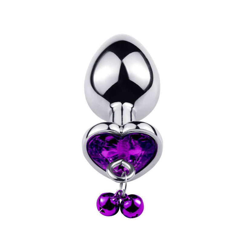 Metal Anal Plug With Crystal Jewelry  Front view purple 2