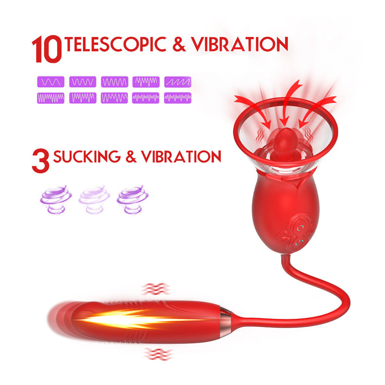 Youngwill Tongue Licking Telescopic Vibrator Nipple Clitoral Sucking Vibe