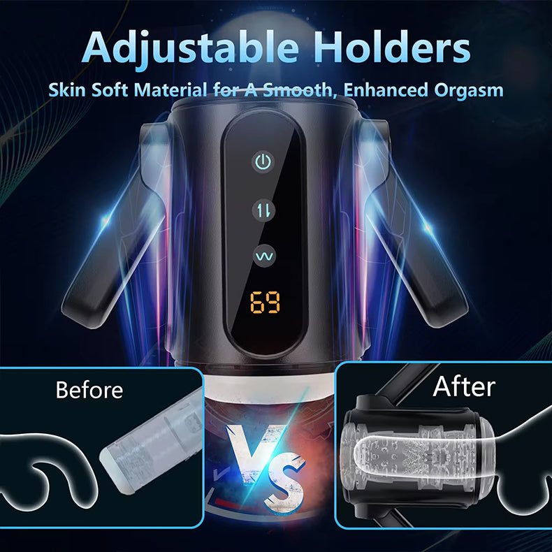 Foldable Handles Automatic Male Masturbator adjustable holders