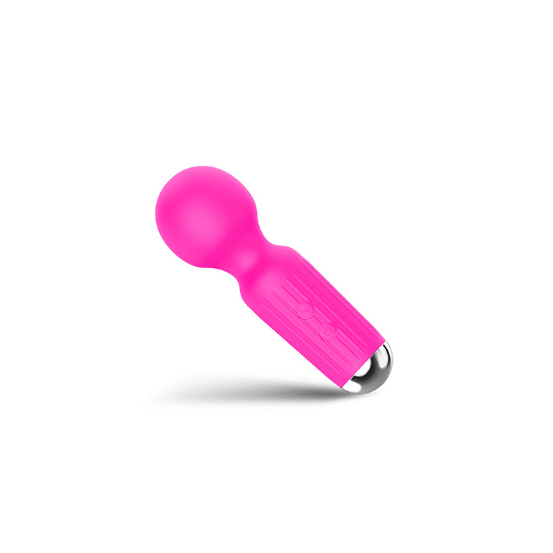 Mini Massage Wand Vibrator side view pink