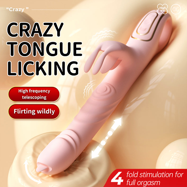 Youngwill-3 in 1 Tongue Licking Telescopic Impact Vibrator