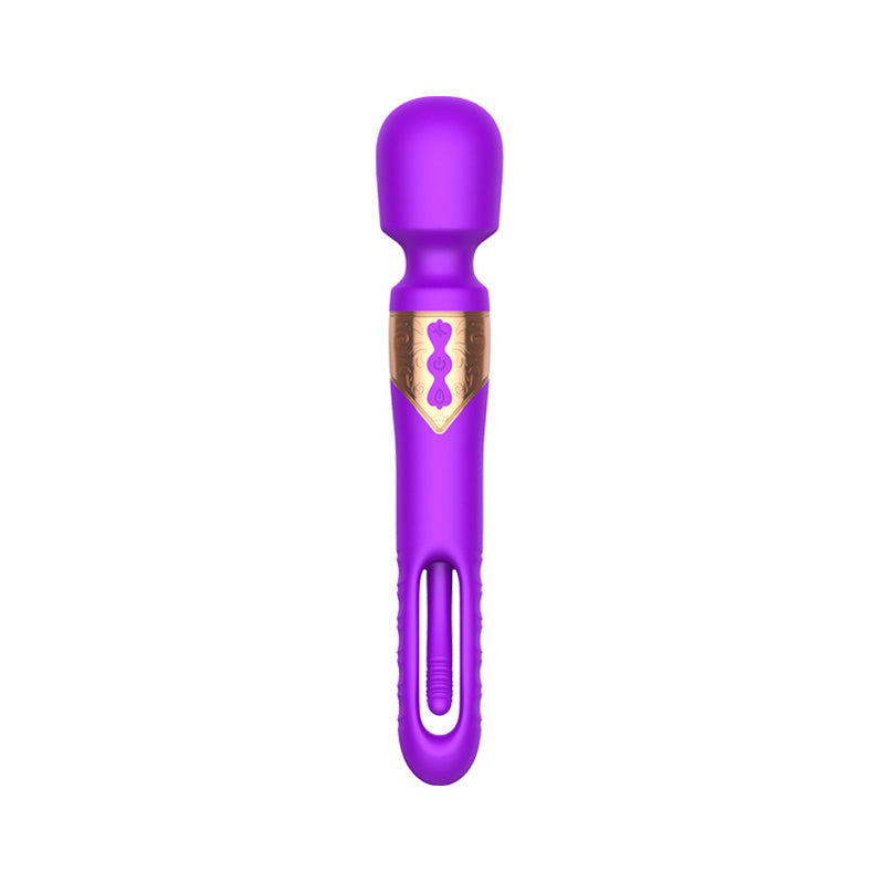 Hollow Slap Massage Wand Vibrator G-spot Stimulator Front view purple