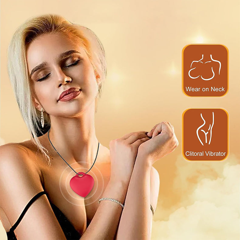 Youngwill Clitoral Vibrator Heart Shaped Necklace Vibrator with Ten Frequency Vibrations