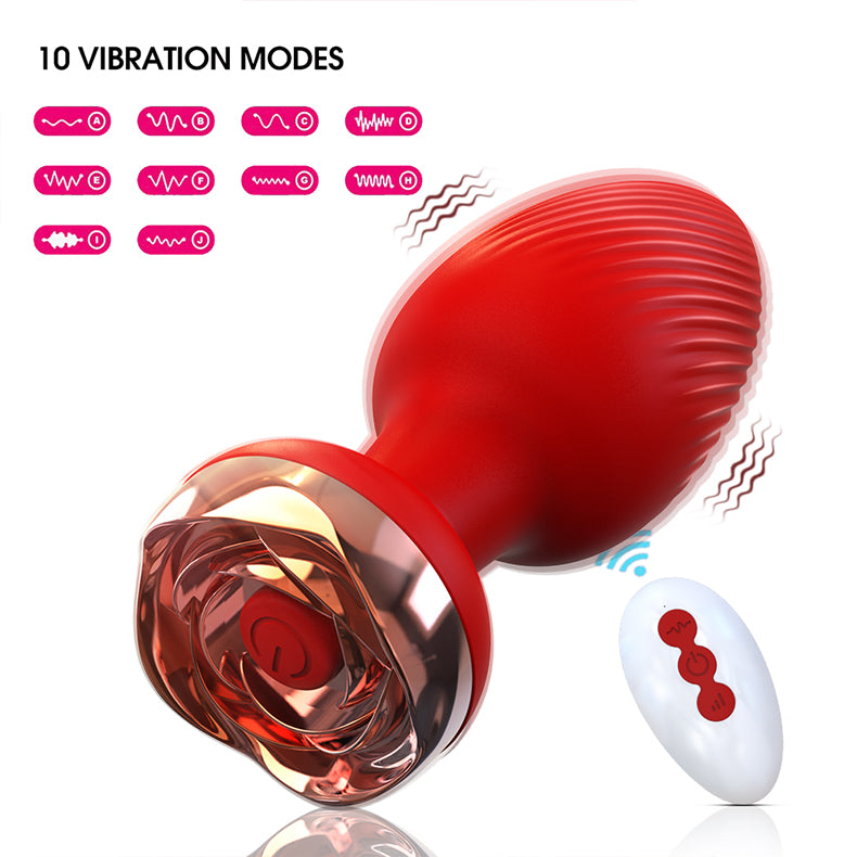 Youngwill-Rose Vibrating Butt Plug