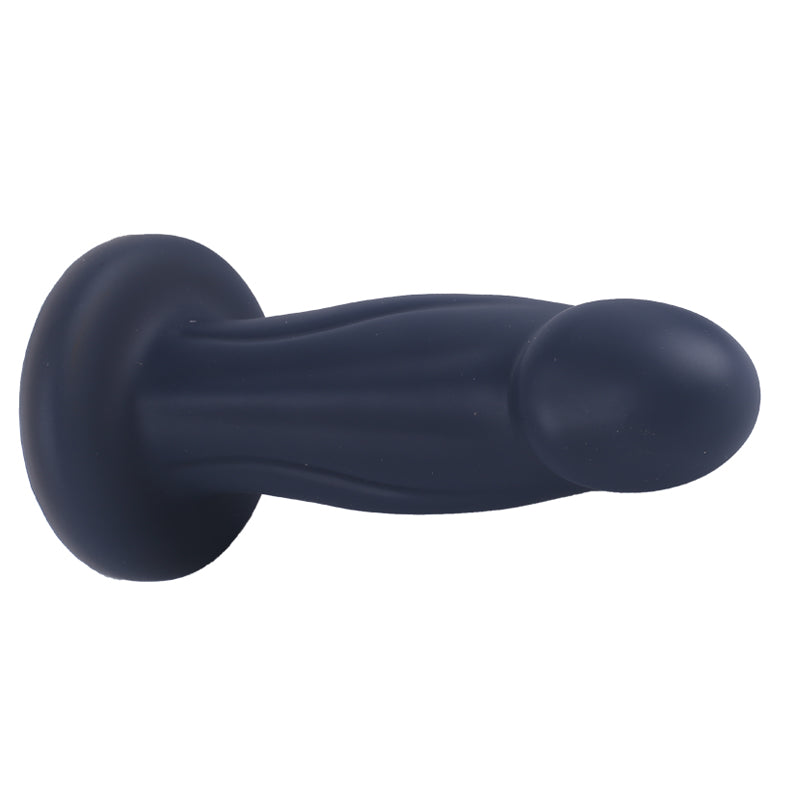  Liquid Silicone Anal Plug Dragon Dildo-black lying down 2